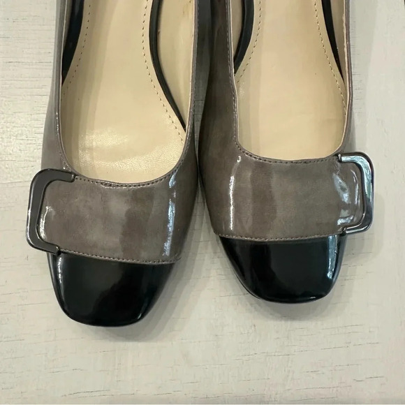 Naturalizer N5 Comfort Xavier Black Buckle Top Block Heel Shoes Size 8 1/2 GUC - Picture 3 of 9